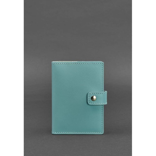Шкіряна обкладинка для паспорта 5.0 (з віконцем) бірюзова