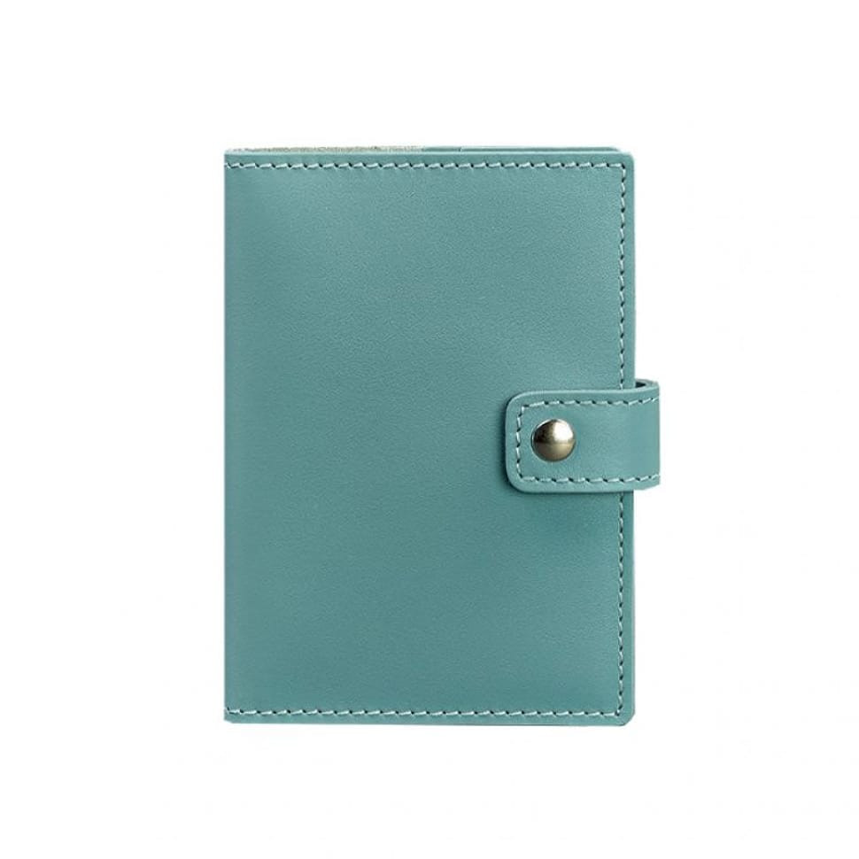 Leather passport cover 5.0 (with window) turquoise