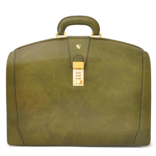 Pratesi RVS120/B - Brunelleschi Великий Briefcase для ноутбука в цукерки Leather Radica Dark Green