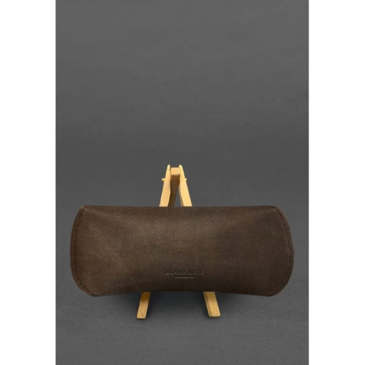 Шкіряний чохол для окулярів із клапаном на магніті Темно-коричневий Crazy Horse