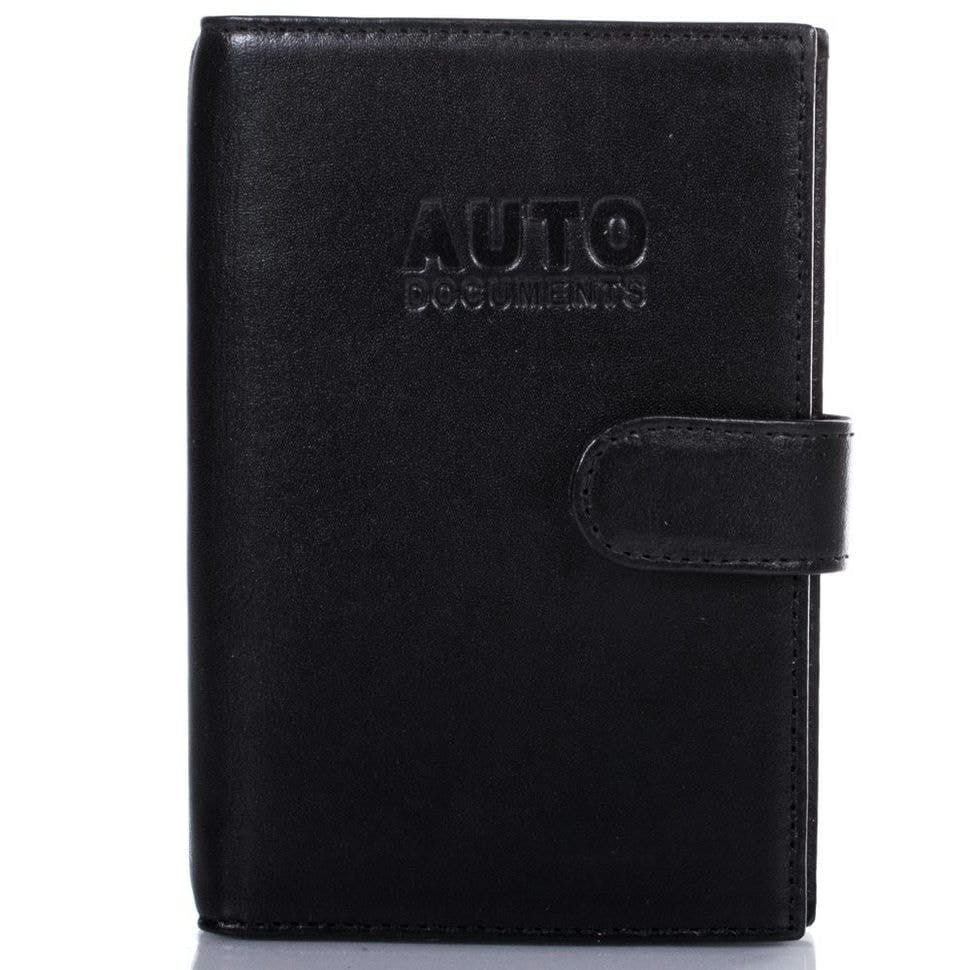Обкладинка авто+паспорт шкіряна Desisan 102-1 чорний гладкий
