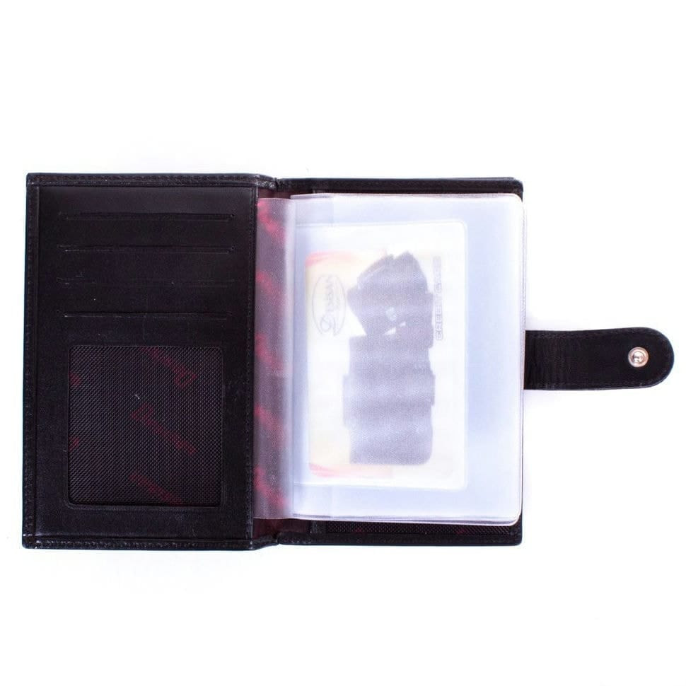 Обкладинка авто+паспорт шкіряна Desisan 102-1 чорний гладкий