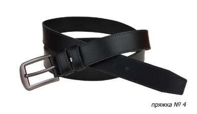 Ремень кожаный джинсовый одна строчка SULLIVAN  112-41(7.5) 115-150 см черный