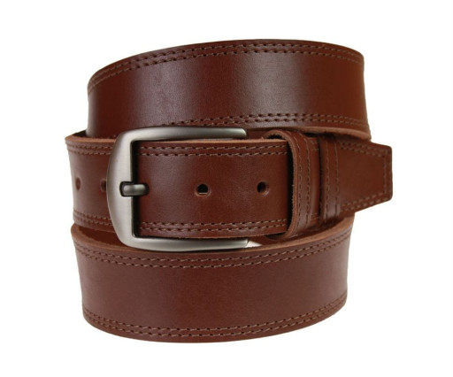 Ремінь чоловічий шкіряний джинсовий подвійна строчка SULLIVAN 112-105 (9) 115-150 см світло-коричневий