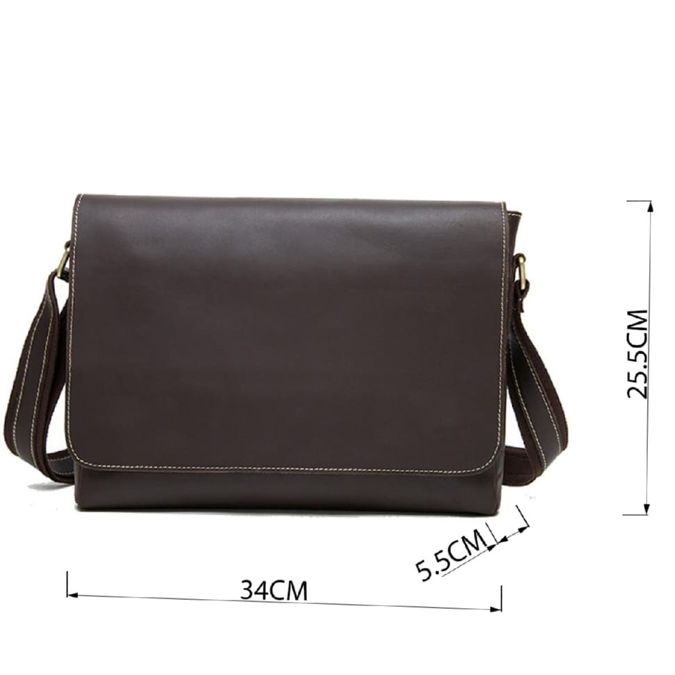 Men's horizontal shoulder bag Vintage 20007 Brown