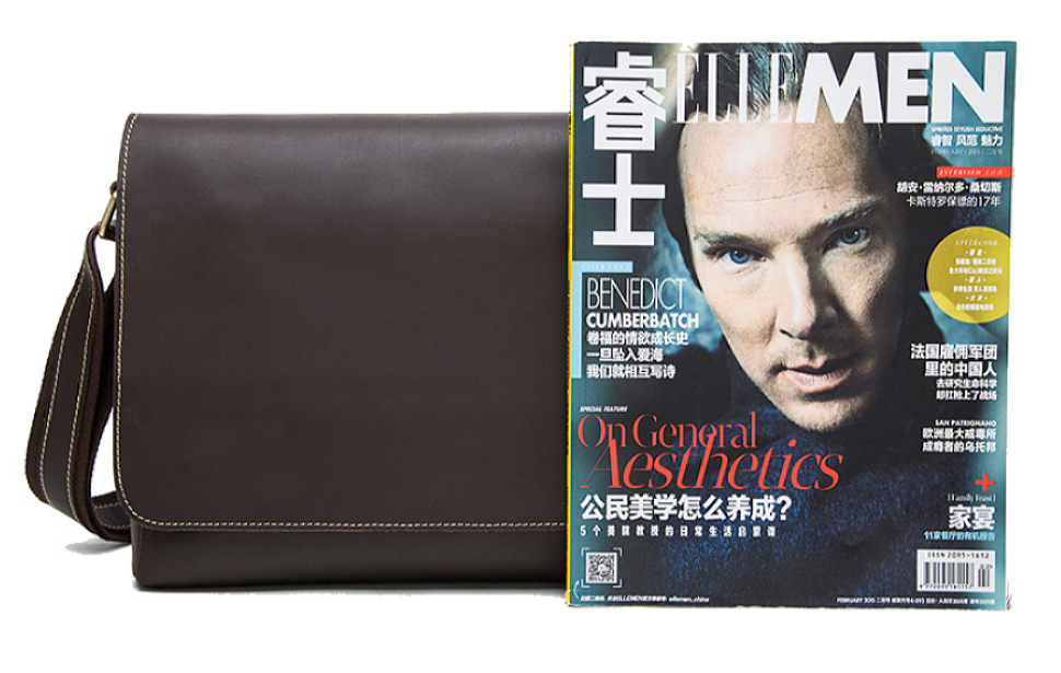Men's horizontal shoulder bag Vintage 20007 Brown