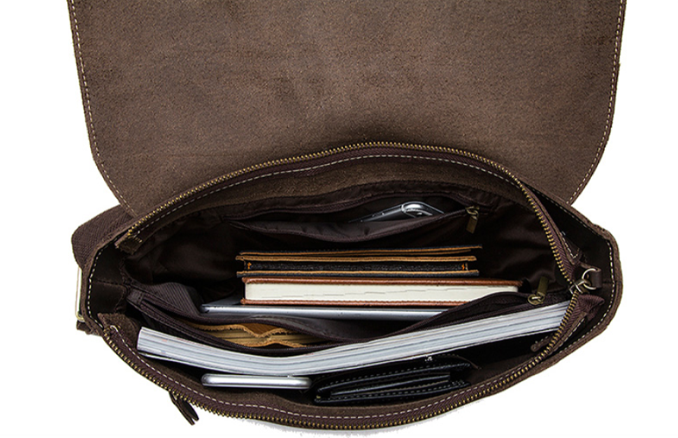 Men's horizontal shoulder bag Vintage 20007 Brown