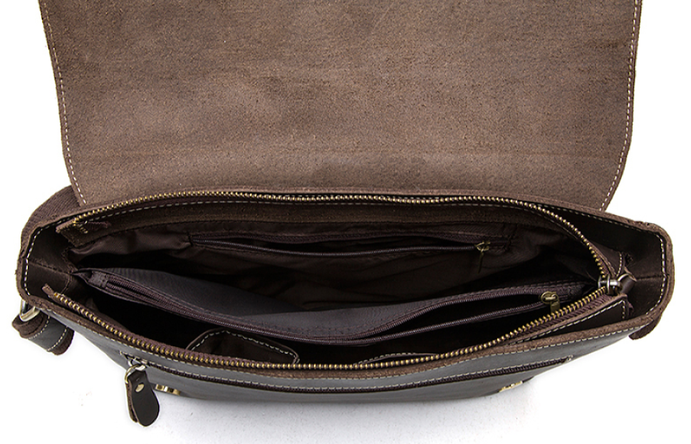 Men's horizontal shoulder bag Vintage 20007 Brown