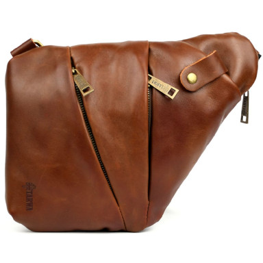 Mens left-handed sling shoulder bag TARWA GB-6405-3md cognac