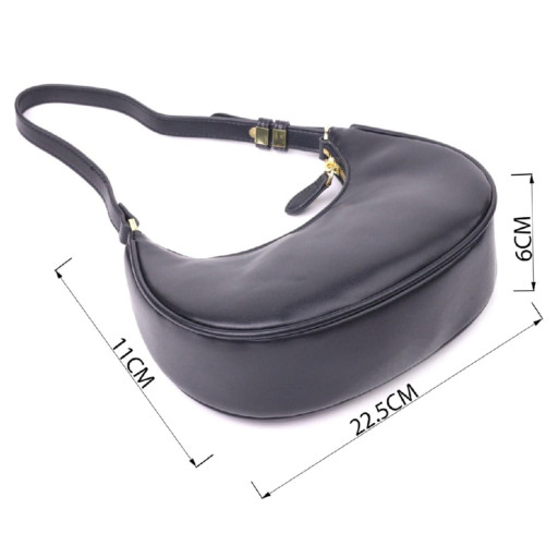 Модна жіноча сумка-хобо з натуральної гладкої шкіри 21288 Vintage Чорна