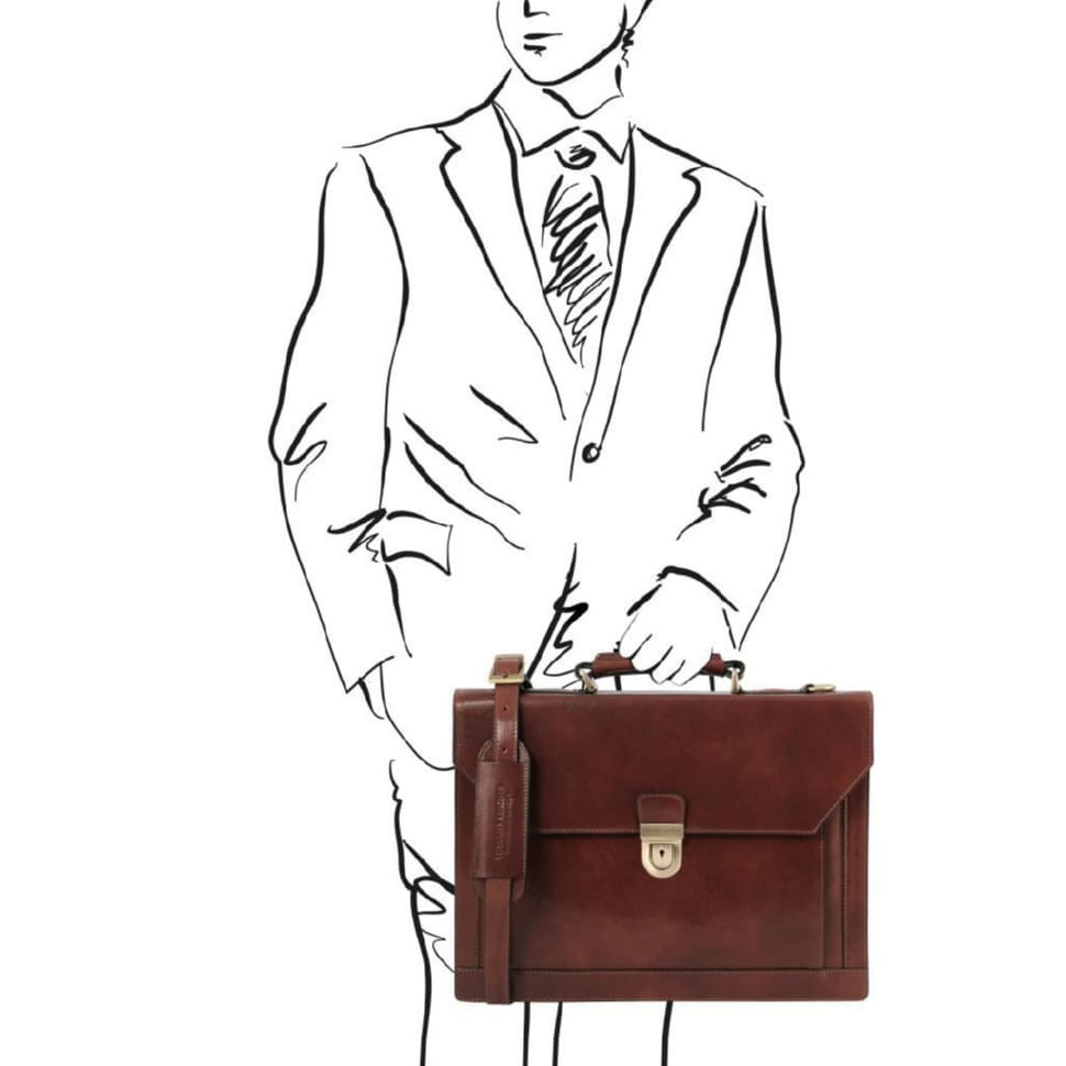 Кожаный портфель на 3 отделения от Tuscany TL141732 Cremona 