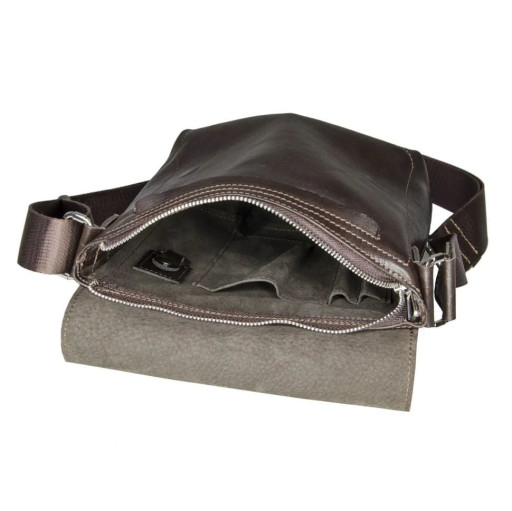 Сумка месенджер для чоловіків 754620 Grande pelle темно-коричнева