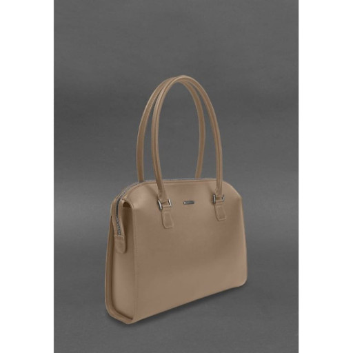 Жіноча шкіряна сумка Business світло-бежевий Краст