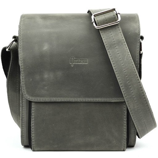 Шкіряна сумка-планшет через плече RJ-3027-4lx бренду TARWA сірий колір