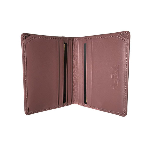 Кредитница кожаная New Rainbow 1034 rosa antico пудровый