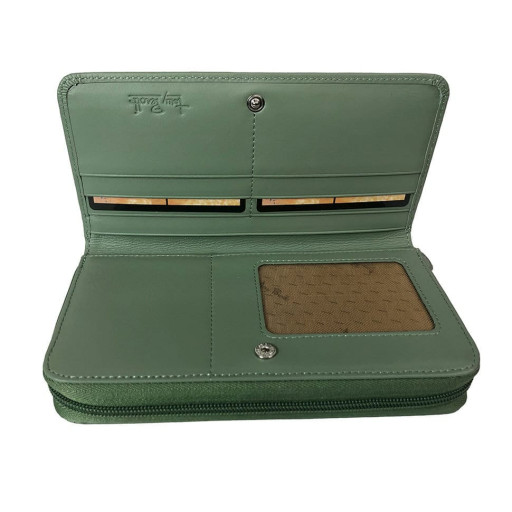 Шкіряне портмоне New Rainbow 1192 salvia салатовий