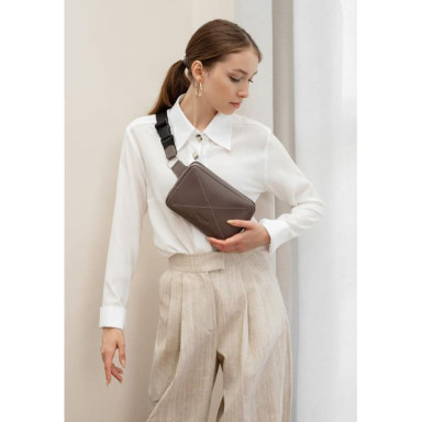 Dropbag Mini Leather Fanny Pack Dark Beige