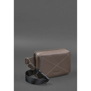 Dropbag Mini Leather Fanny Pack Dark Beige