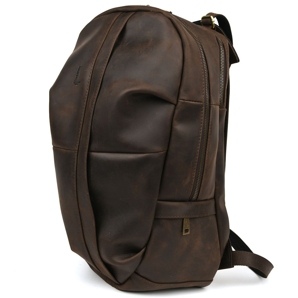 Mens leather urban backpack brown crazy horse RC-7340-3md TARWA