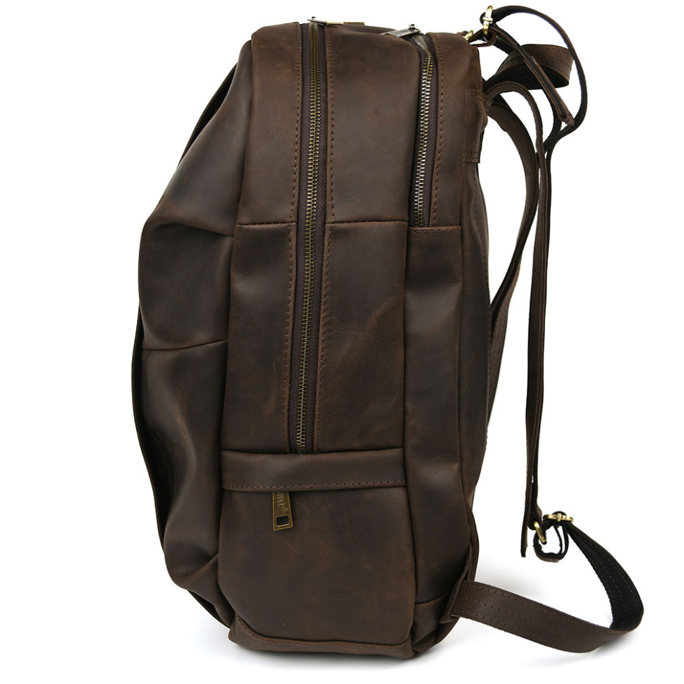 Mens leather urban backpack brown crazy horse RC-7340-3md TARWA