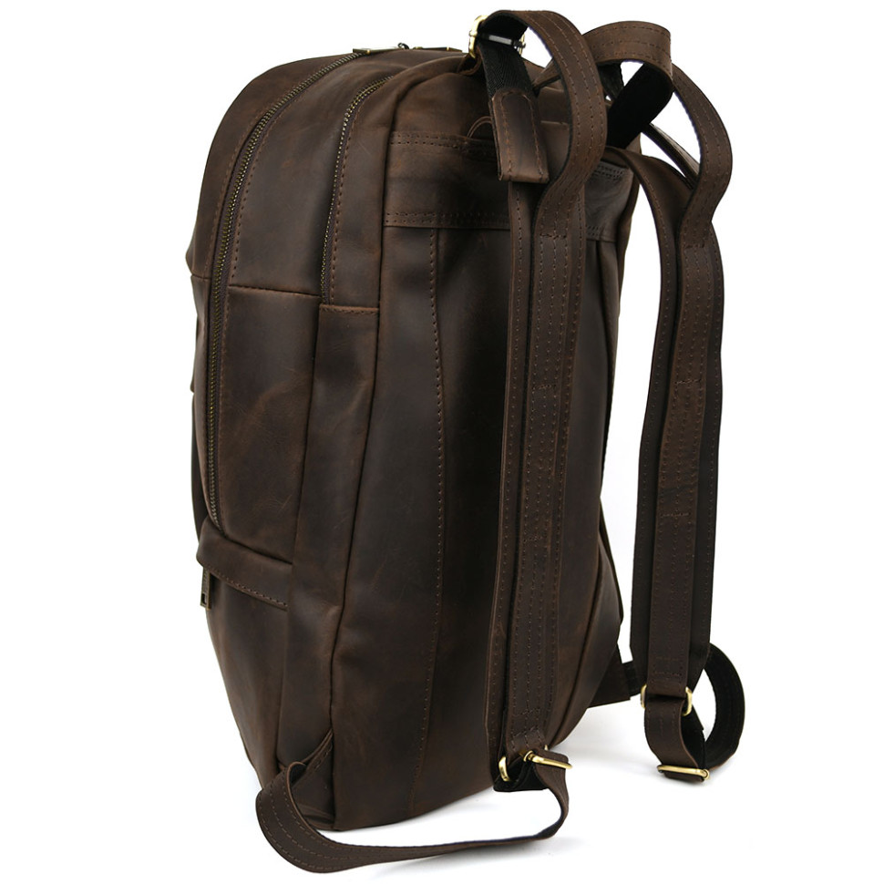 Mens leather urban backpack brown crazy horse RC-7340-3md TARWA
