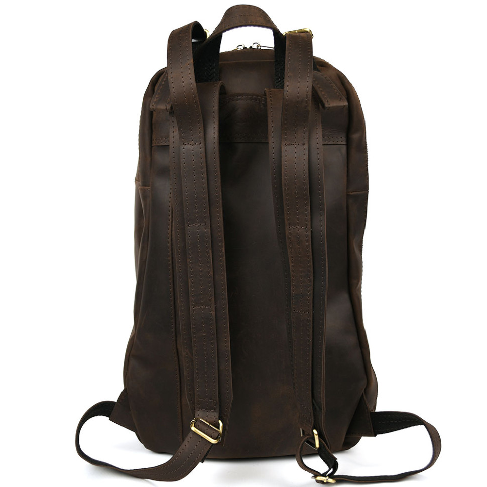 Mens leather urban backpack brown crazy horse RC-7340-3md TARWA