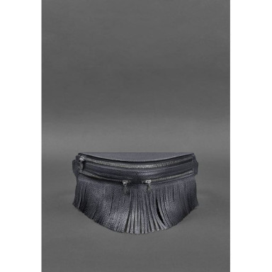 Women's leather belt bag Spirit dark blue