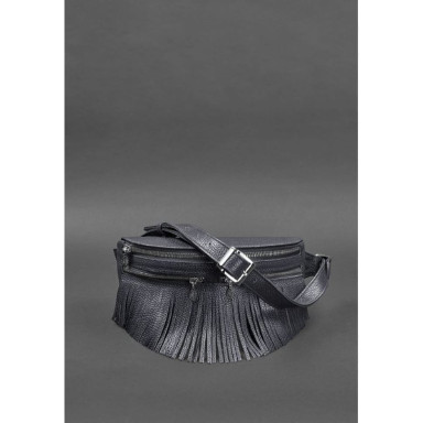 Women's leather belt bag Spirit dark blue