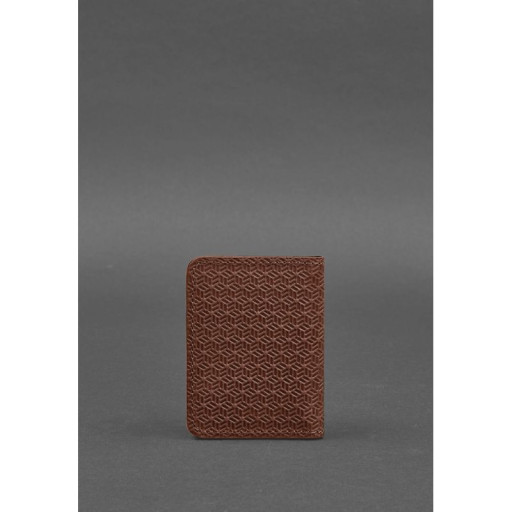 Мужская кожаная обложка для ID-паспорта и водительских прав 4.0 Карбон светло-коричневый Crazy Horse