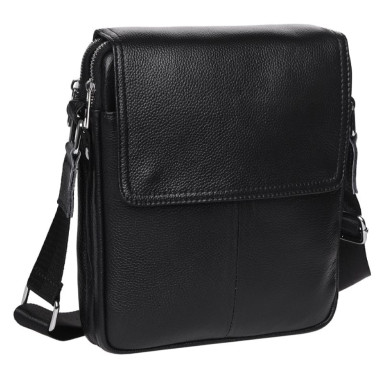 Men's leather shoulder bag Keizer K13508-black