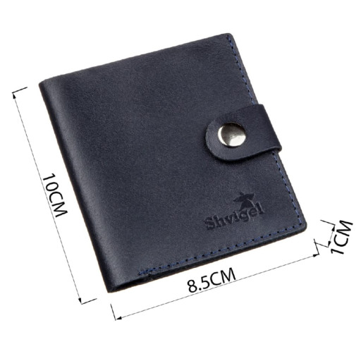Недорогое портмоне вертикальное мужское кожаное SHVIGEL 16220 Синее