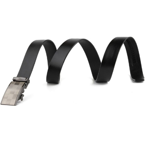 Чоловічий ремень з автоматичною пряжкою шахівниця Vintage 20266 Чорний