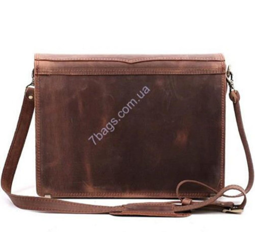 Містка сумка-почтальонка з натуральної шкіри бренду Мануффато