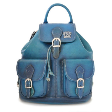 Pratesi BBL345 - Backpack Caporalino in cowhide leather Bruce Blue