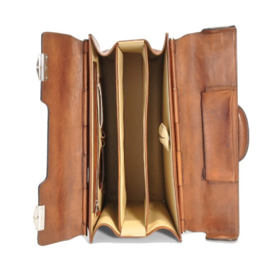 Pratesi BNE388 - Briefcase Lorenzo Il Magnifico in cow leather Bruce Black