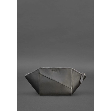 Womens black leather cosmetic bag Krust