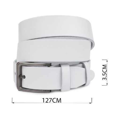 Гладкий стильний чоловічий ремінь Vintage 20718 Білий