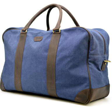 Travel bag made of canvas fabric with elements of genuine leather RK-6827-4lx brand TARWA