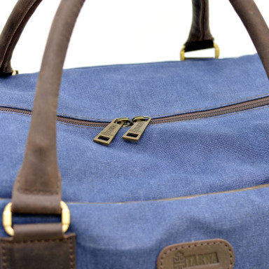 Travel bag made of canvas fabric with elements of genuine leather RK-6827-4lx brand TARWA