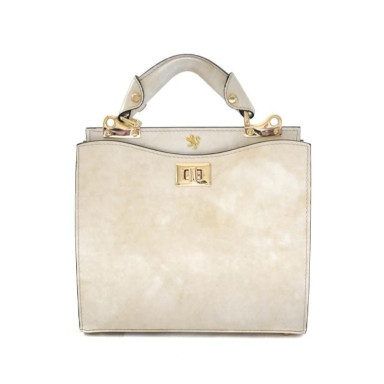 Pratesi RPA150/26 - Anna Maria Luisa de' Medici Small Lady Bag in cow leather Radica Panna