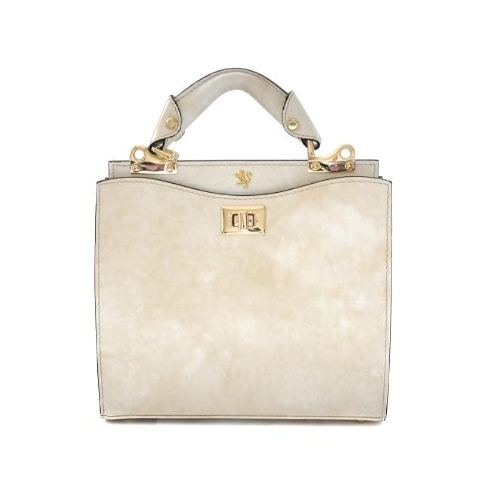 Pratesi RPA150/26 - Anna Maria Luisa de' Medici Small Lady Bag in cow leather Radica Panna
