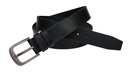 Ремінь чоловічий шкіряний джинсовий одна строчка SULLIVAN RMK-42 (7.5) 115-150 см чорний