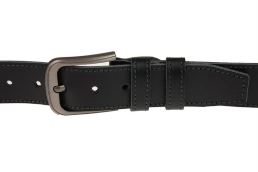 Ремінь чоловічий шкіряний джинсовий одна строчка SULLIVAN RMK-42 (7.5) 115-150 см чорний