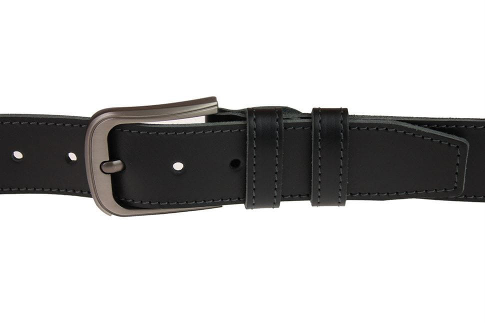 Ремінь чоловічий шкіряний джинсовий одна строчка SULLIVAN RMK-42 (7.5) 115-150 см чорний