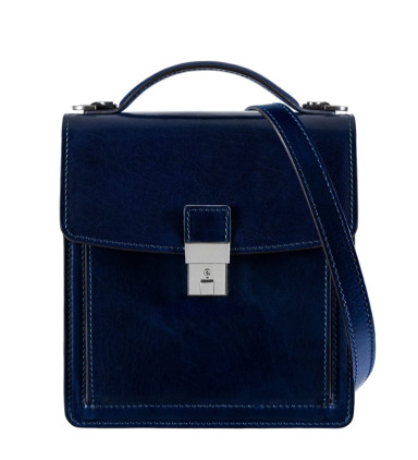 Small Leather Briefcase for Women - Walden -  Blue color -  Time Resistance 5242501W