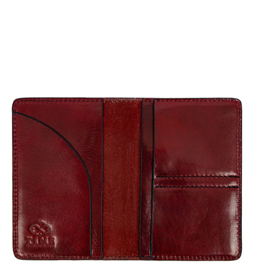 Womens Leather Credit Card Case Business Card Case - 1984 - Red color -  Time Resistance 5210501W