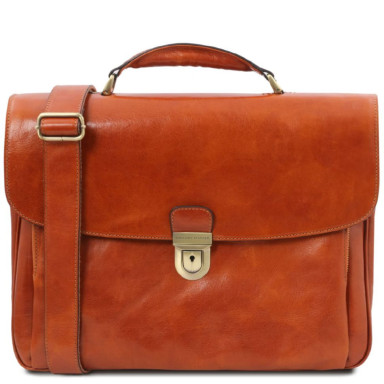 Alessandria Leather multi compartment TL SMART laptop briefcase Tuscany TL142440