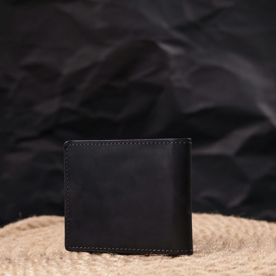 Добротна обкладинка з вінтажної шкіри для посвідчення учасника бойових дій Україна GRANDE PELLE 16759 Чорна