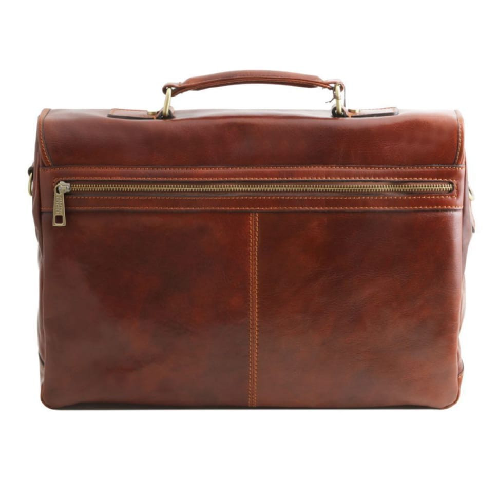 Портфель TL SMART зі шкіри Mantova на кілька відділень з клапаном  Tuscany TL141450