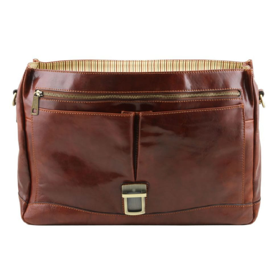 Портфель TL SMART зі шкіри Mantova на кілька відділень з клапаном  Tuscany TL141450